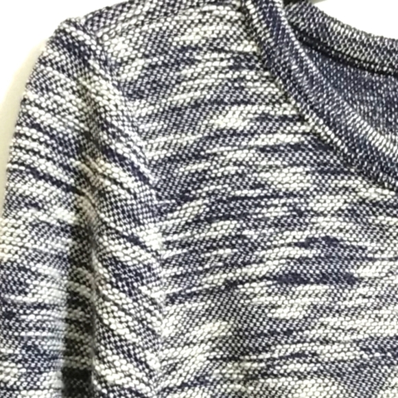 LOU & GRAY NWT NAVY BLUE & WHITE MARLED BLEND TUNIC SWEATER DRESS SIZE XS - Picture 6 of 11